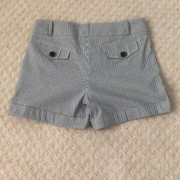 Blue and white striped jean shorts - Picture 4 of 4